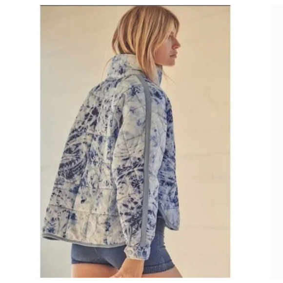 Free People Movement Pippa Packable Puffer Jacket Large Printed Batik Tie Dye - Picture 2 of 6